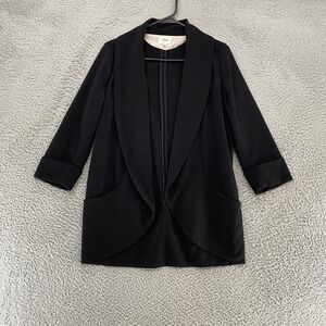 Wilfred Blazer Womens 4 Black Oversized Open Front Tuxedo Jacket Corporate